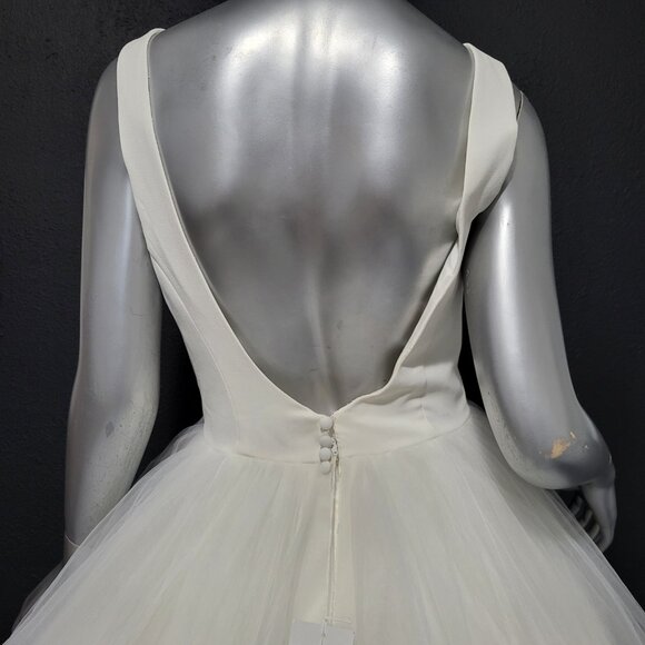 $1780~JUSTIN ALEXANDER~4/6~IVORY OFF WHITE FIT & FLARE BALLGOWN WEDDING DRESS - Picture 14 of 16